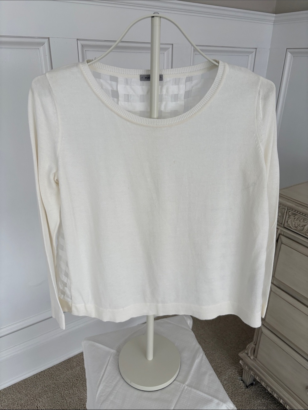 MARELLA Cream Scoop Neck Long Sleeve Sweater